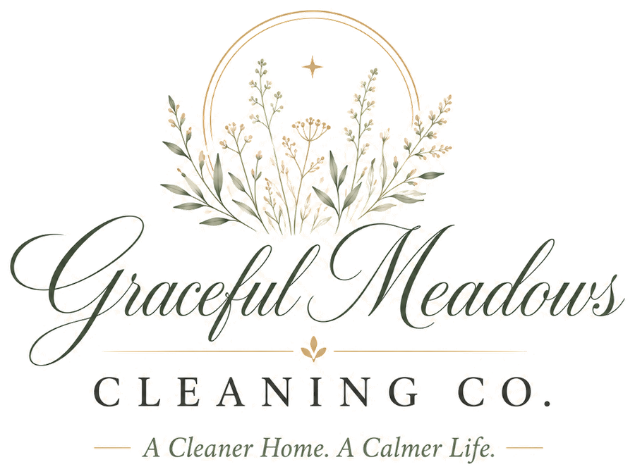 Graceful Meadows Cleaning Co. botanical logo